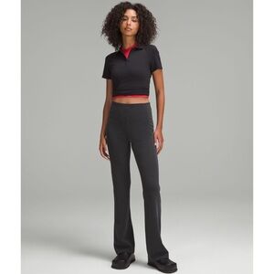 Like New Lululemon High Rise Ribbed Softstreme Flared Pant Black Size 6